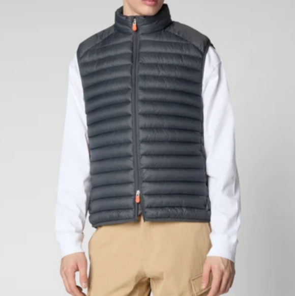 SAVE THE DUCK Other - Save The Duck Men's XXL Ultra Light "Down" Storm Grey Puffer Vest NWT